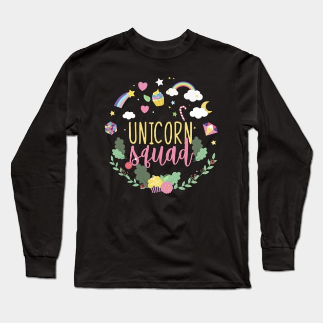 Unicorn Squad Long Sleeve T-Shirt by Imutobi